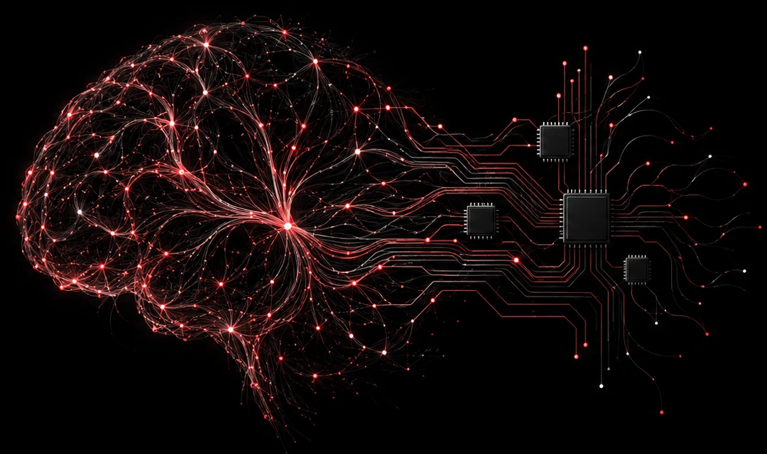 Neural network brain connected to circuitry